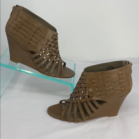 Ash Sz 39.5 Khaki Brown Leather Wedge